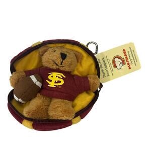 Plushland Florida State University Seminoles Plush Bear Inside A Football Pouch